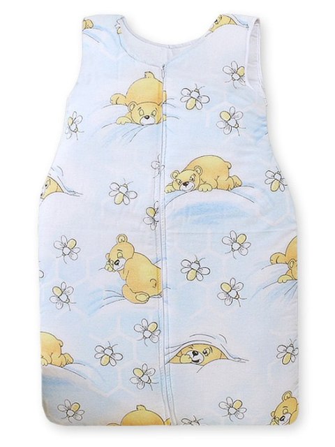 Śpiworek dla dzieci bawełniany M 6-12 mcy TOG 2.5 całoroczny miodzio niebieski