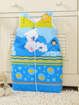 Śpiworek dla dzieci bawełniany M 6-12 mcy TOG 2.5 całoroczny miś polarny na niebieskim