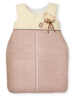 Śpiworek dla dzieci bawełniany M 6-12 mcy TOG 2.5 całoroczny ocieplany Miś z kokardką brązowy