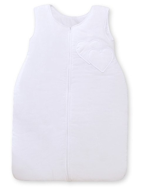 Śpiworek dla dzieci bawełniany M 6-12 mcy TOG 2.5 całoroczny ocieplany serduszka białe