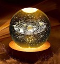 Szklana Kula Lampka Nocna na Biurko 3D Układ Słoneczny LED - KUS