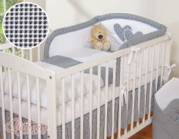 Pościel 3-cz 120x90 Serduszka - pepitka czarna