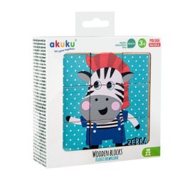 Klocki drewniane 9 elementów AKUKU A0612