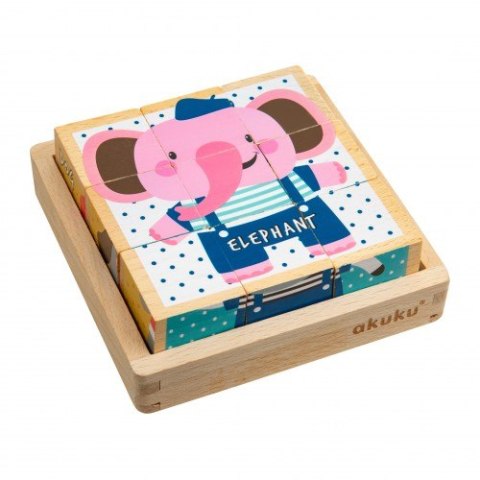 Klocki drewniane 9 elementów AKUKU A0612