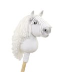 Hobby Horse Mały koń na kiju Premium biały z biała grzywą A5