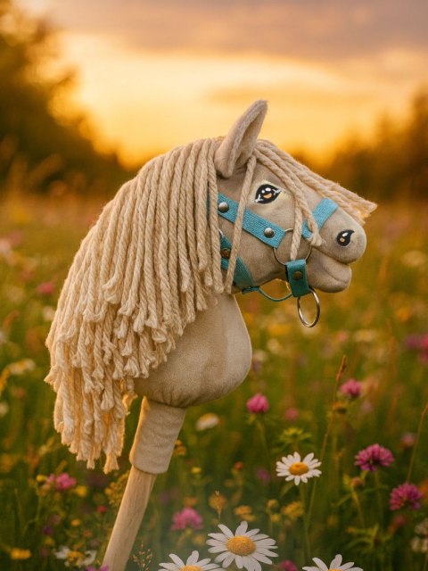 Hobby Horse Mały koń na kiju Premium kremowy cremello A5