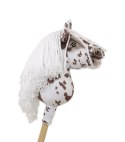 Hobby Horse Mały koń na kiju Premium tarantowaty biało-brązowy z białą grzywą A5