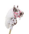 Hobby Horse Mały koń na kiju Premium tarantowaty biało-brązowy z białą grzywą A5