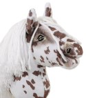 Hobby Horse Mały koń na kiju Premium tarantowaty biało-brązowy z białą grzywą A5