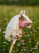Hobby Horse Mały koń na kiju Premium tarantowaty biało-brązowy z białą grzywą A5