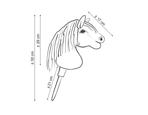 Hobby Horse Mały koń na kiju Premium tarantowaty biało-brązowy z białą grzywą A5