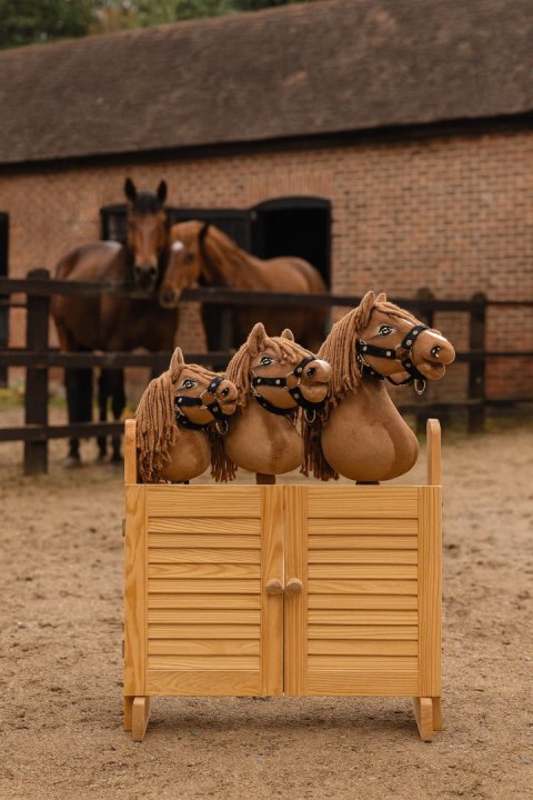 Hobby Horse Mały koń na kiju Premium tarantowaty biało-brązowy z białą grzywą A5