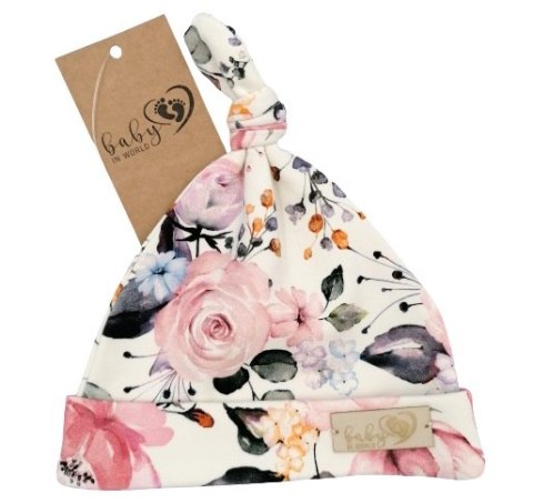 BABY 01103 Czapka niemowlęca smerfetka róża 7-12m*