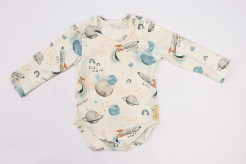 BABY 01198 Body niemowlęce dł rękaw Kosmos Ecru 68/74*