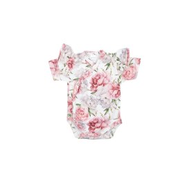 BABY 01206 Body niemowlęce kr rękaw Peonie 56/62
