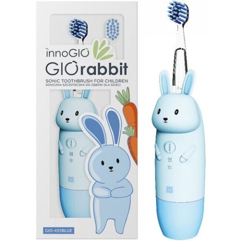INNOGIO GIO-455BLUE GIOrabbit szczoteczka dla dzieci niebieska + wymienne główki GIO-450BHB GRATIS