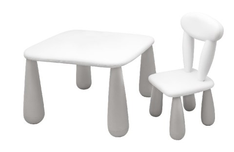 MALTEX SET LUNA CLASSIC Stolik dla dzieci + krzesełko biały/szary