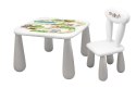 MALTEX SET LUNA LEŚNA FERAJNA Stolik dla dzieci + krzesełko biały/szary