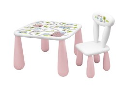 MALTEX SET LUNA TOWN Stolik dla dzieci + krzesełko biały/różowy