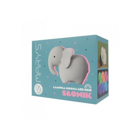 Lampka nocna led Słonik biały z pilotem MARY'S MW61258